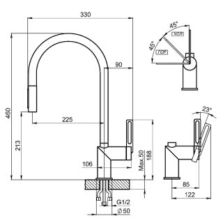 Смеситель для кухни Granula 8172, АЛЮМИНИУМ Алюминиум